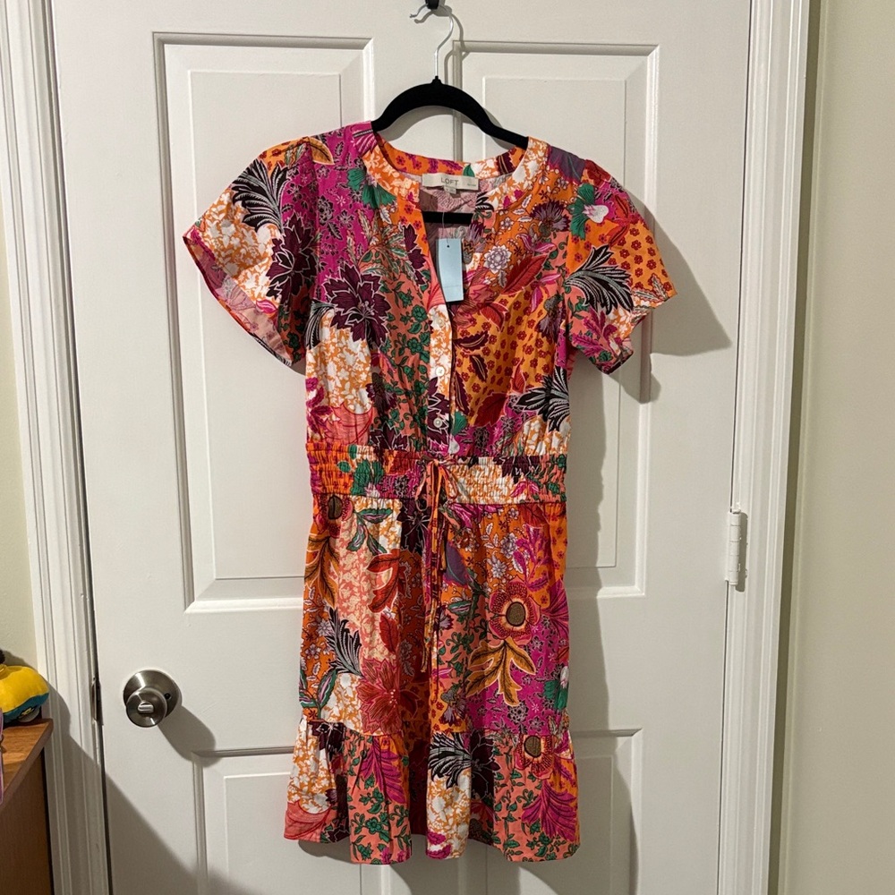 LOFT Multicolor Floral Dress